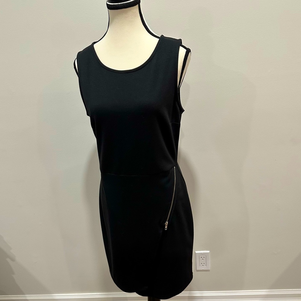 HeartSoul Black and Silver Asymmetrical Cocktail Mini Dress